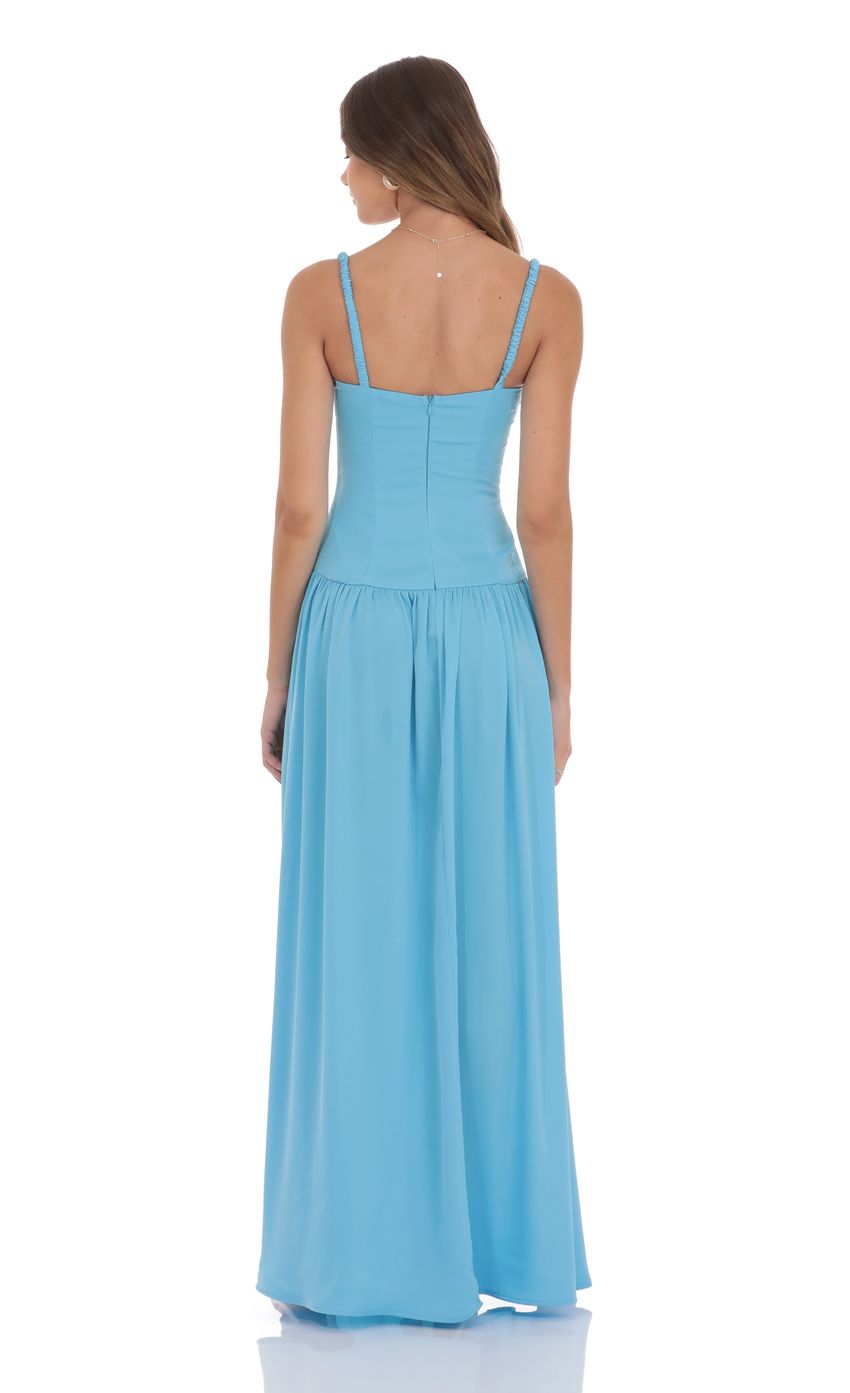 Picture Satin Ruched Bust Maxi Dress in Aqua Blue. Source: https://media-img.lucyinthesky.com/data/product-media/850xAUTO/58ab9ade-5426-426b-a966-848931e5976a.jpg