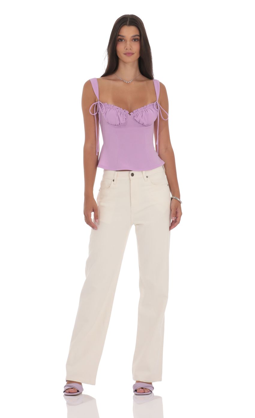 Product image for Ruched Flare Top in Lilac
