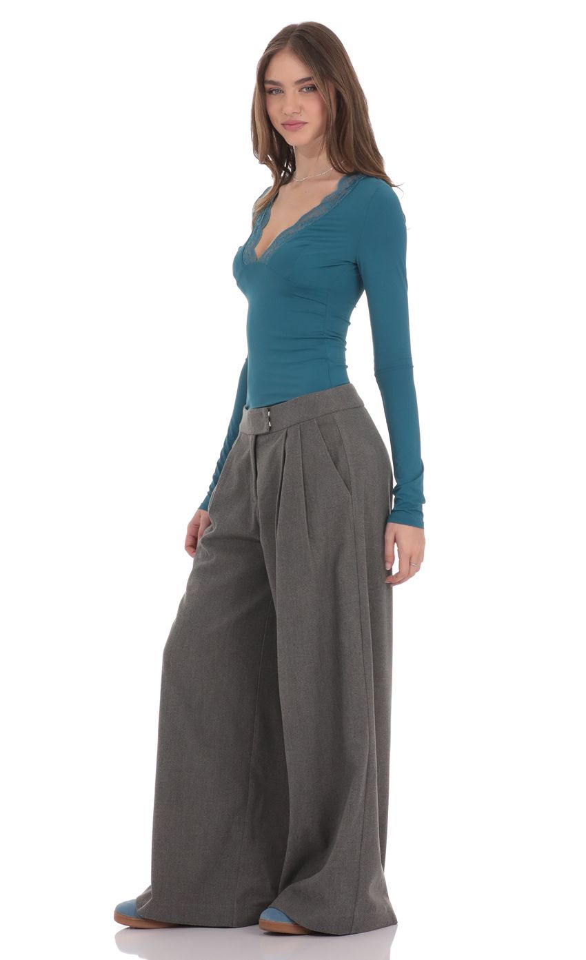 Product image for Pleated Baggy Trousers in Grey