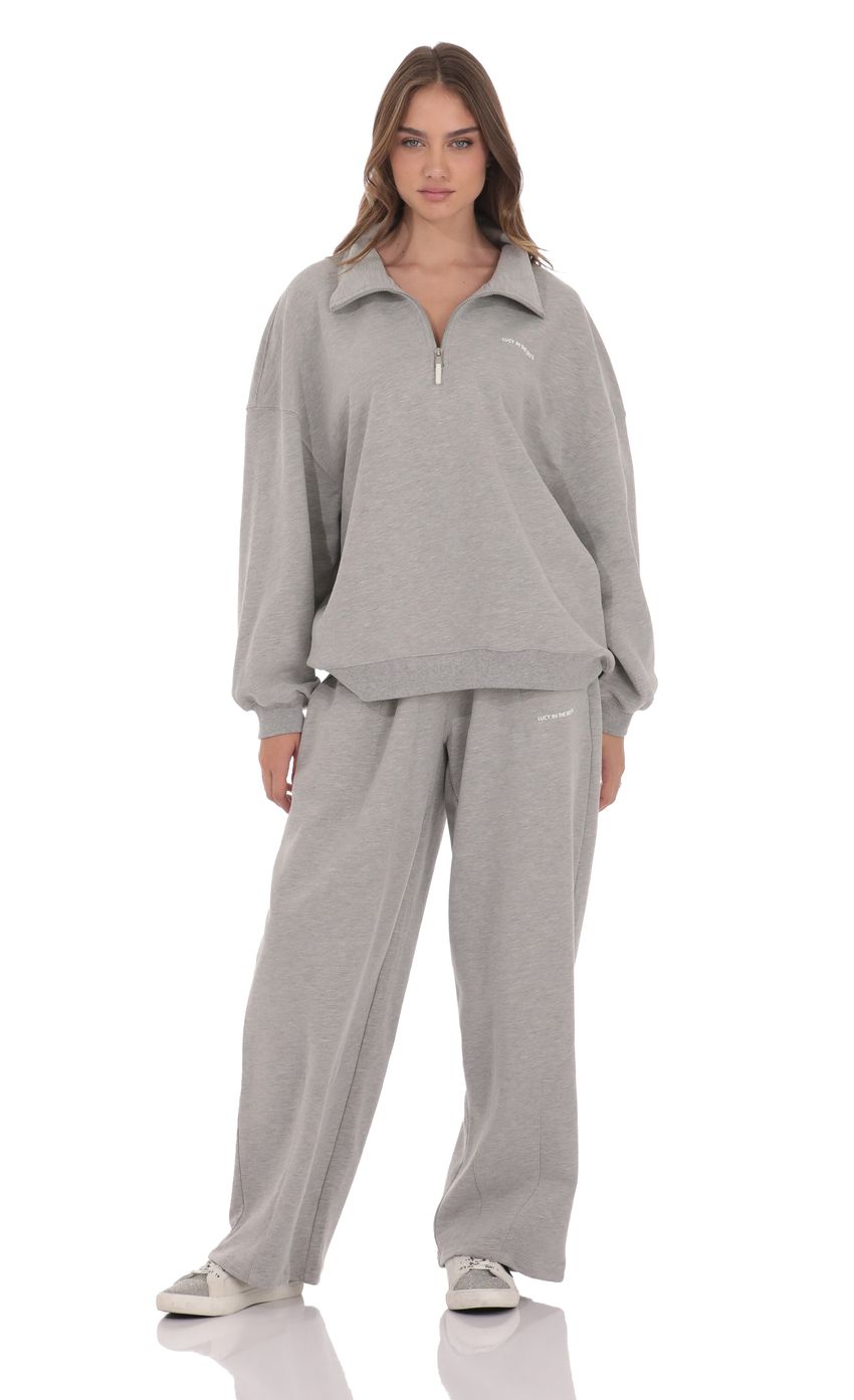 Изображение товара для Джемпер с молнией в сером цвете