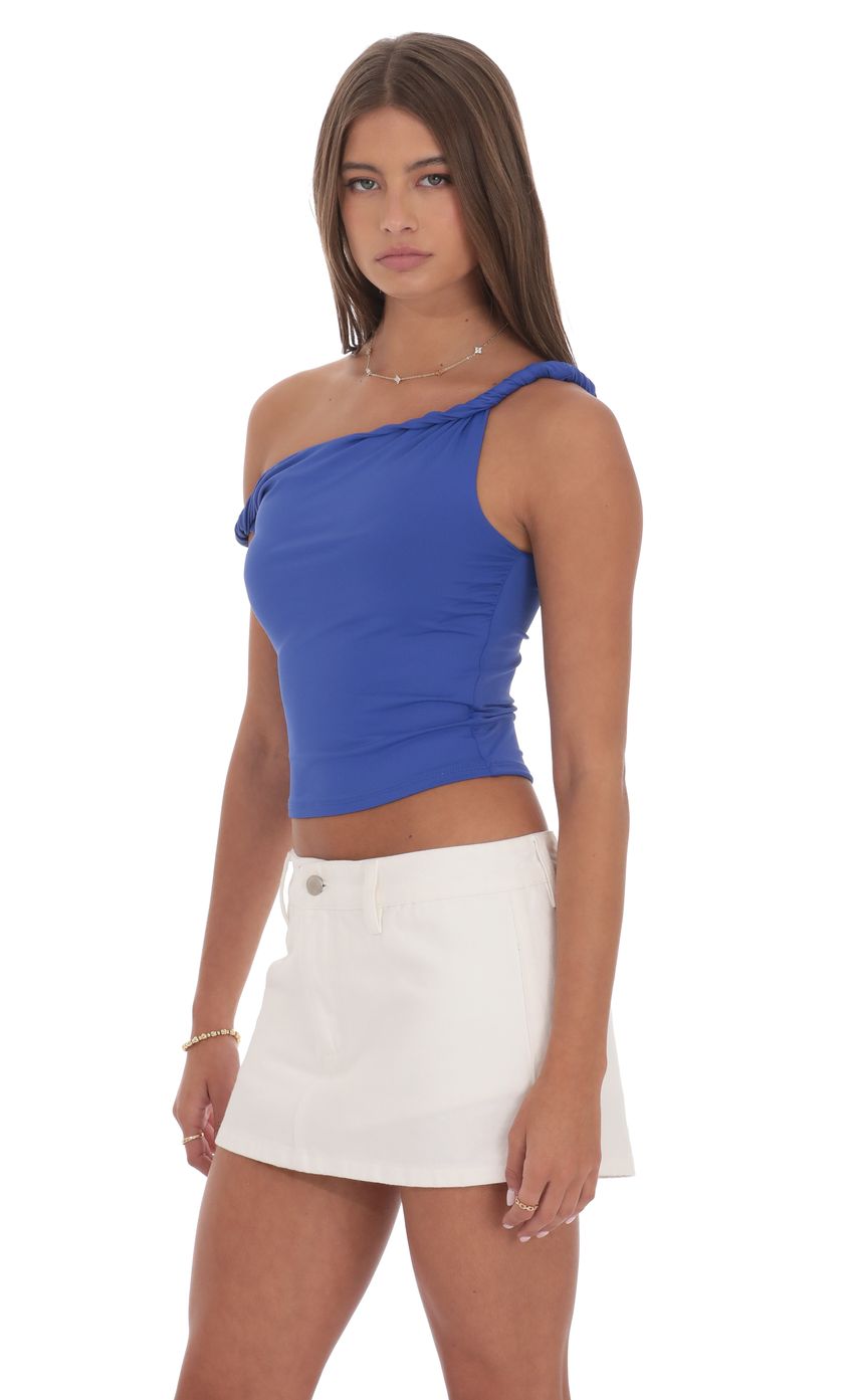 Product image for Off Shoulder Twist Top in Blue
