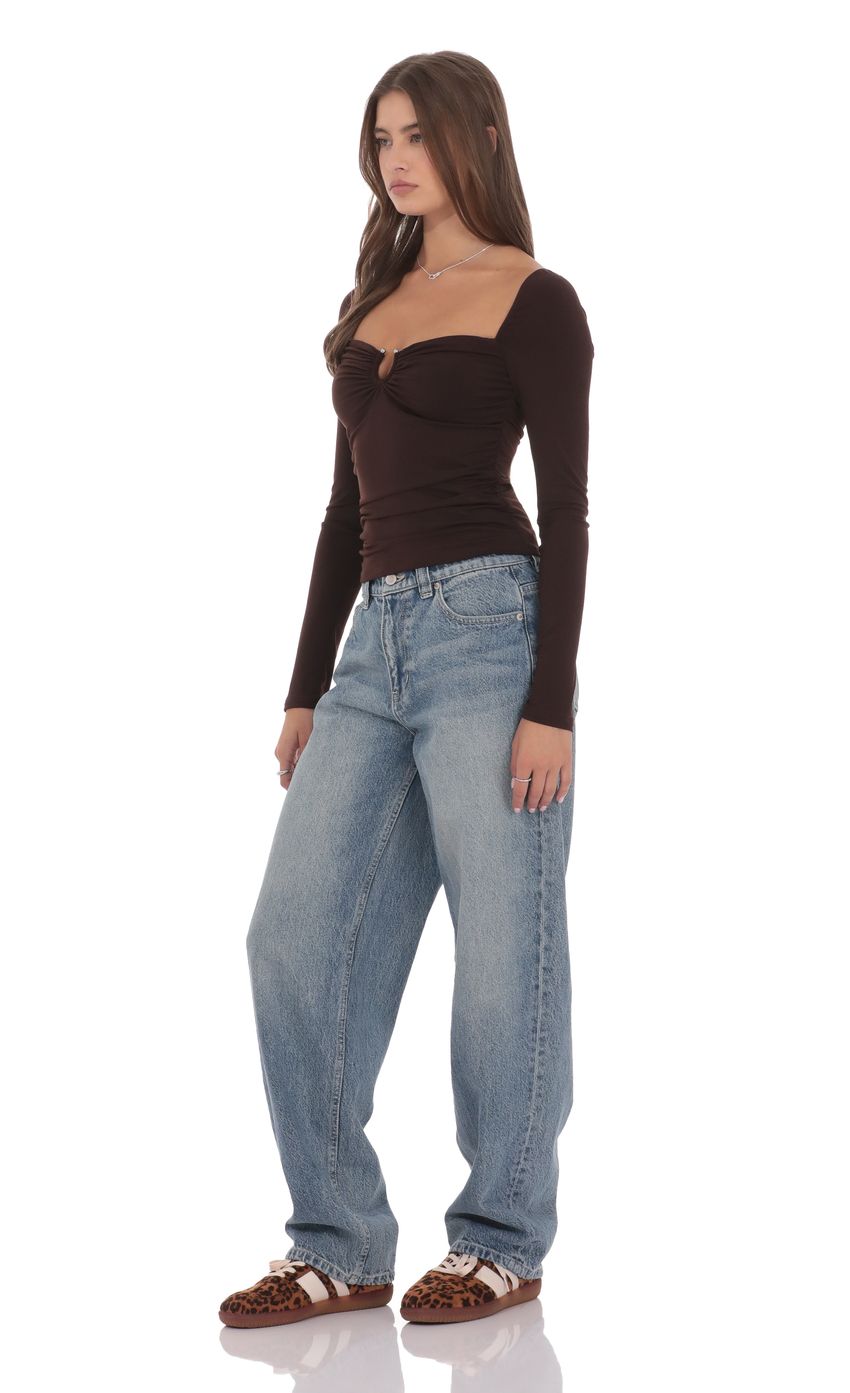 Изображение товара для Джинсы свободного кроя небесного цвета