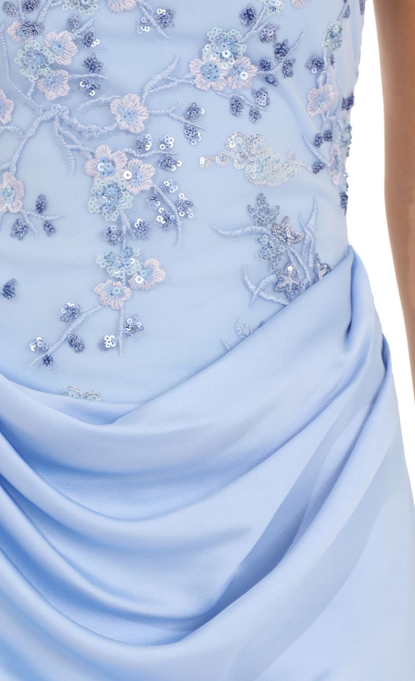 Product image for Embroidered Corset Mini Dress in Blue