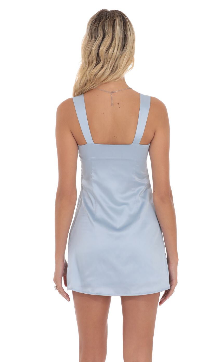 Product image for Satin Shift Dress in Light Blue
