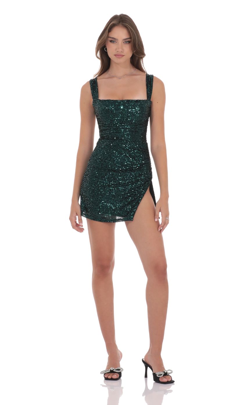 Product image for Sequin Bodycon Dress in Green