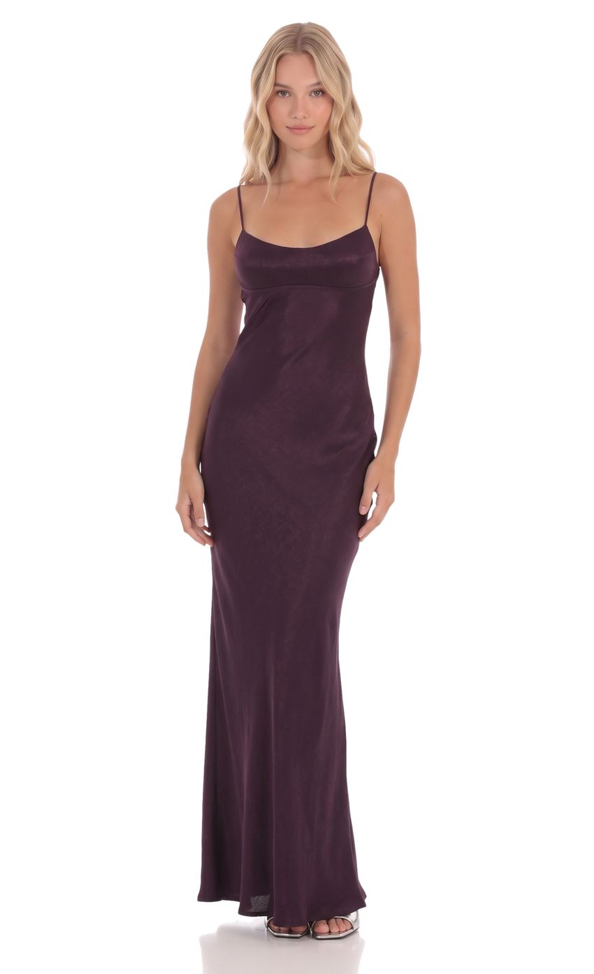 Product image for Open-Back Maxi Dress in Deep Plum
