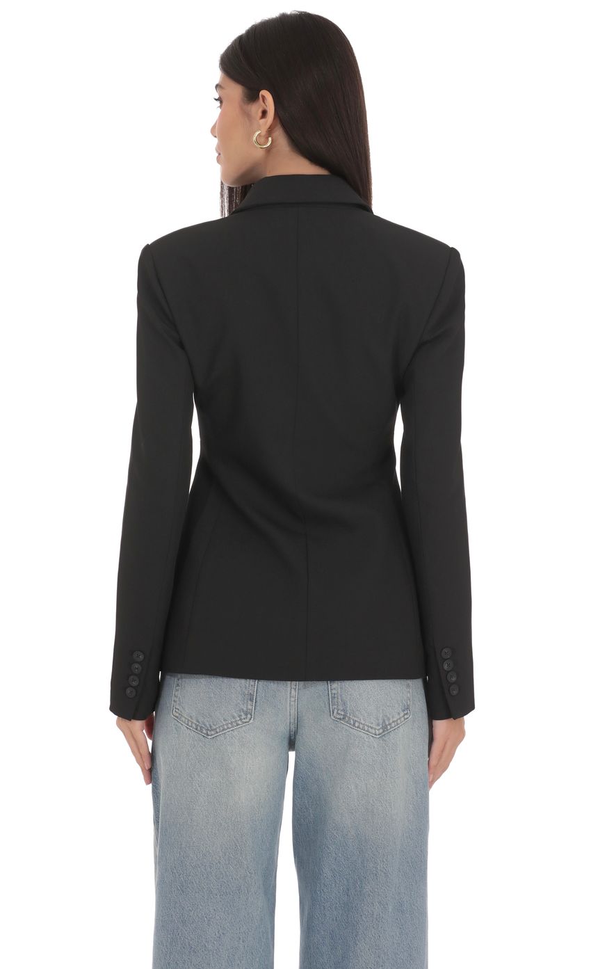 Изображение товара для Приталенный блейзер в черном цвете