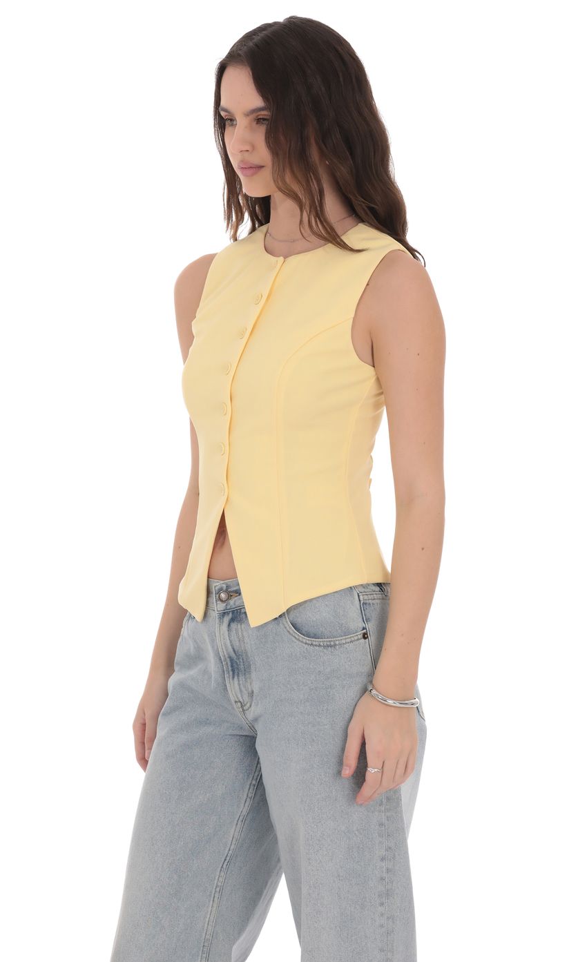 Product image for High Neck Vest in Yellow