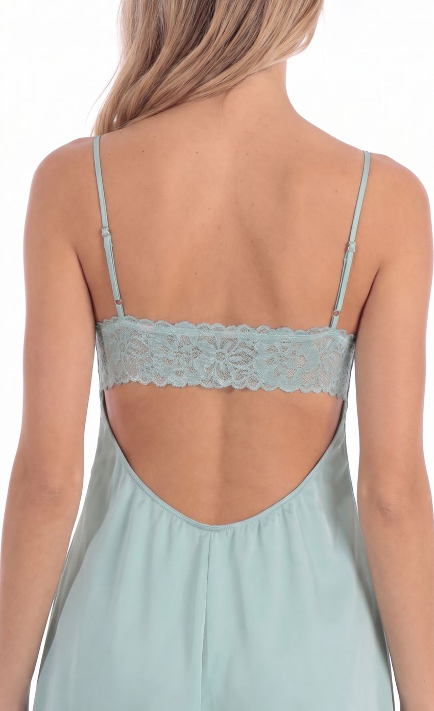 Product image for Satin Back Lace Dress in Sage