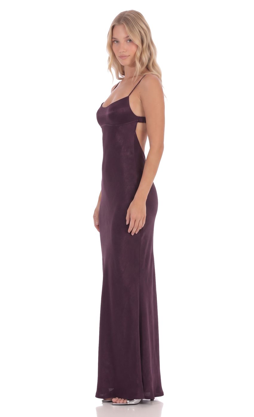 Product image for Open-Back Maxi Dress in Deep Plum