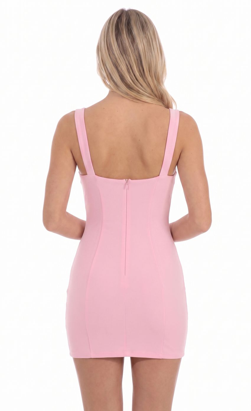 Product image for Lace Bust Bodycon Dress in Pink