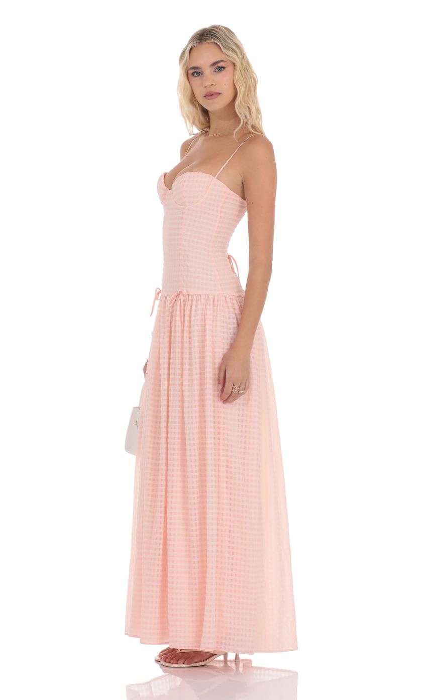 Picture Plaid Drop Waist Maxi Dress in Pink. Source: https://media-img.lucyinthesky.com/data/product-media/850xAUTO/62be19a7-63a8-4ad0-ae2c-5d93e8f8d544.jpg