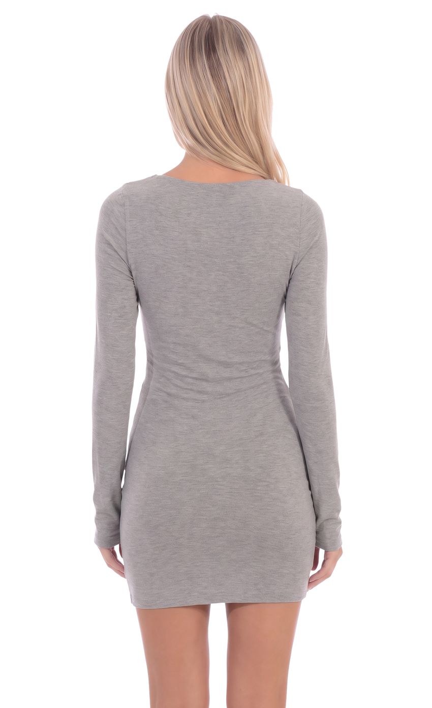 Product image for Long Sleeve Mini Dress in Grey
