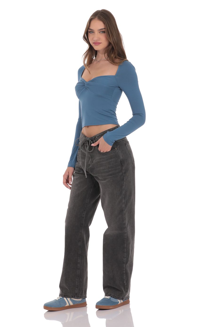 Изображение товара для Джинсы на кулиске из тёмно-серого денима