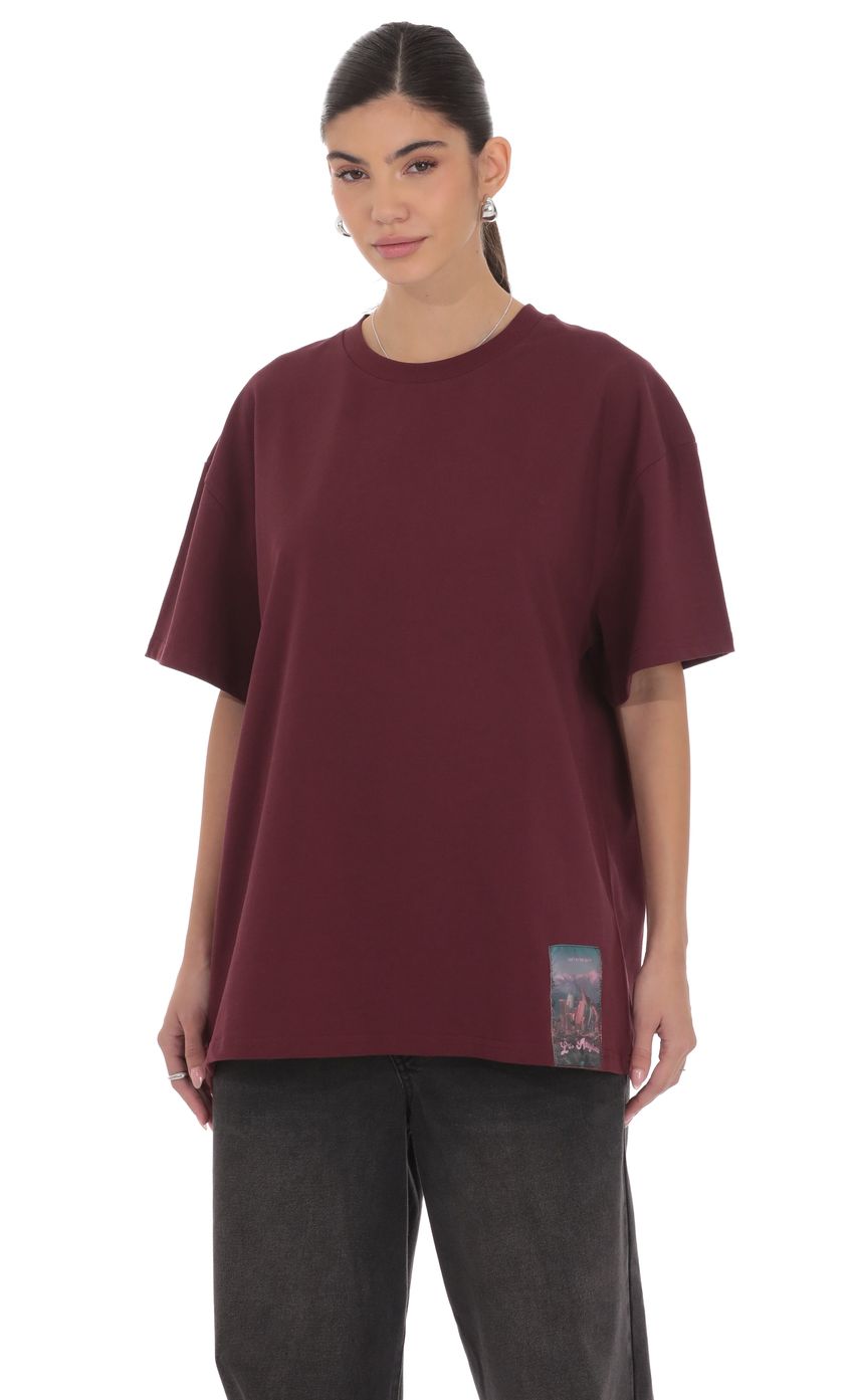 Product image for Lucy Graphic T-Shirt in Burgundy