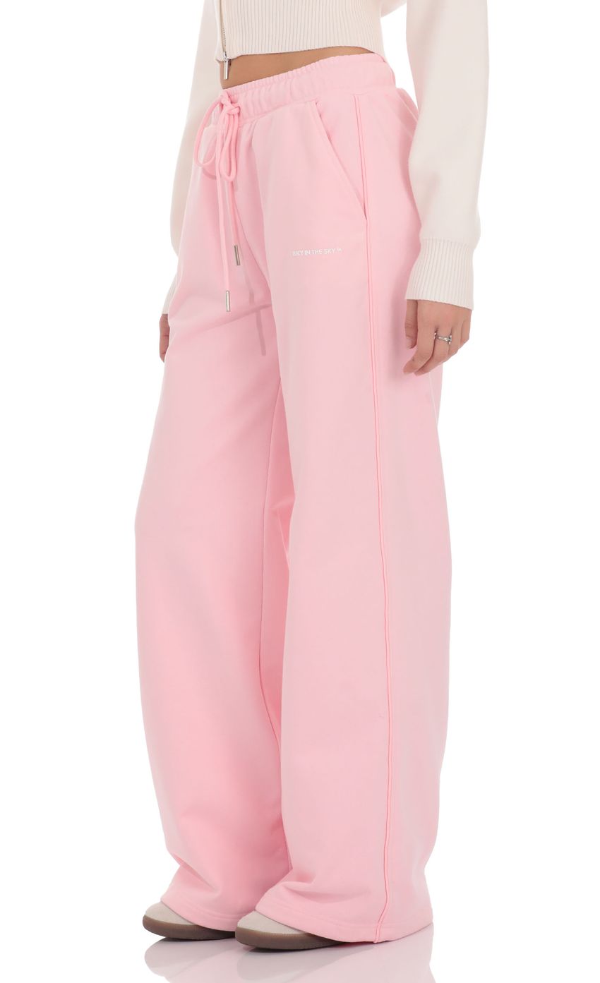 Изображение товара для Брюки из футера розового цвета