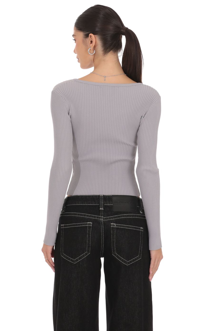 Product image for Off Center Cardigan in Grey