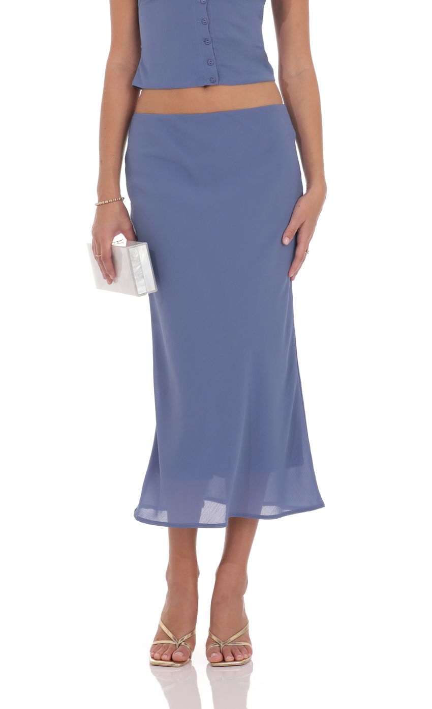 Product image for Chiffon Midi Skirt in Powder Blue