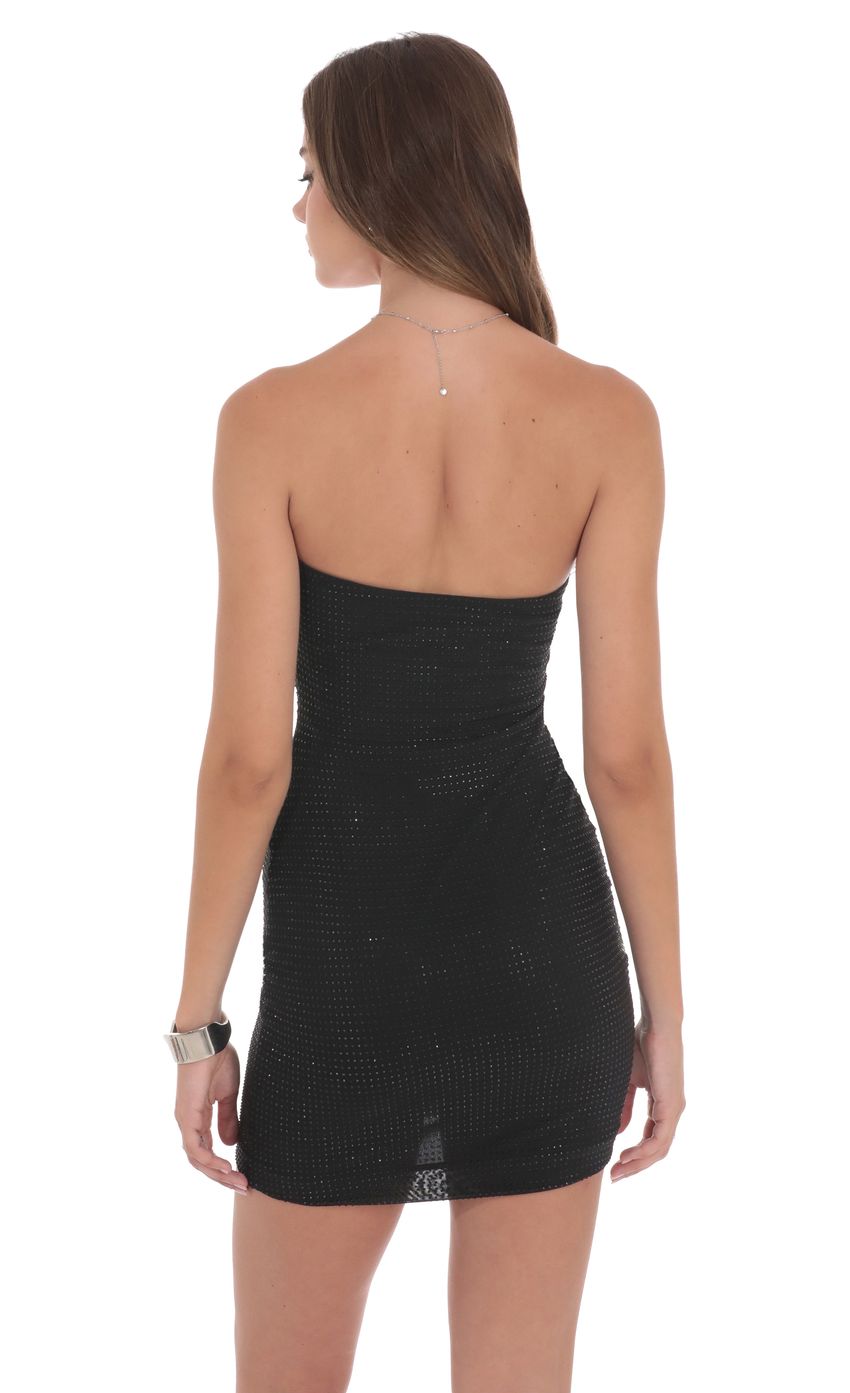 Product image for Strapless Rhinestone Embellished Dress in Black