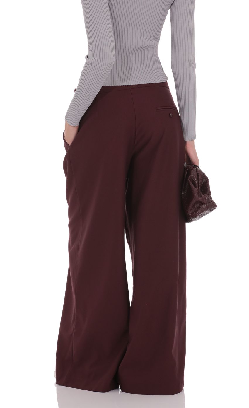 Product image for Pleated Baggy Trousers in Burgundy