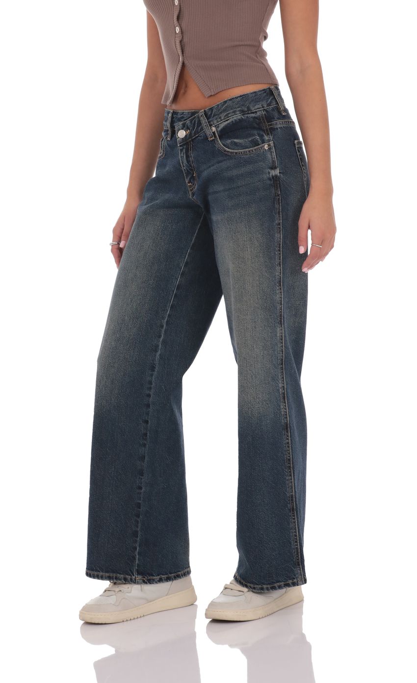 Изображение товара для Джинсы с низкой посадкой и перекрестным поясом