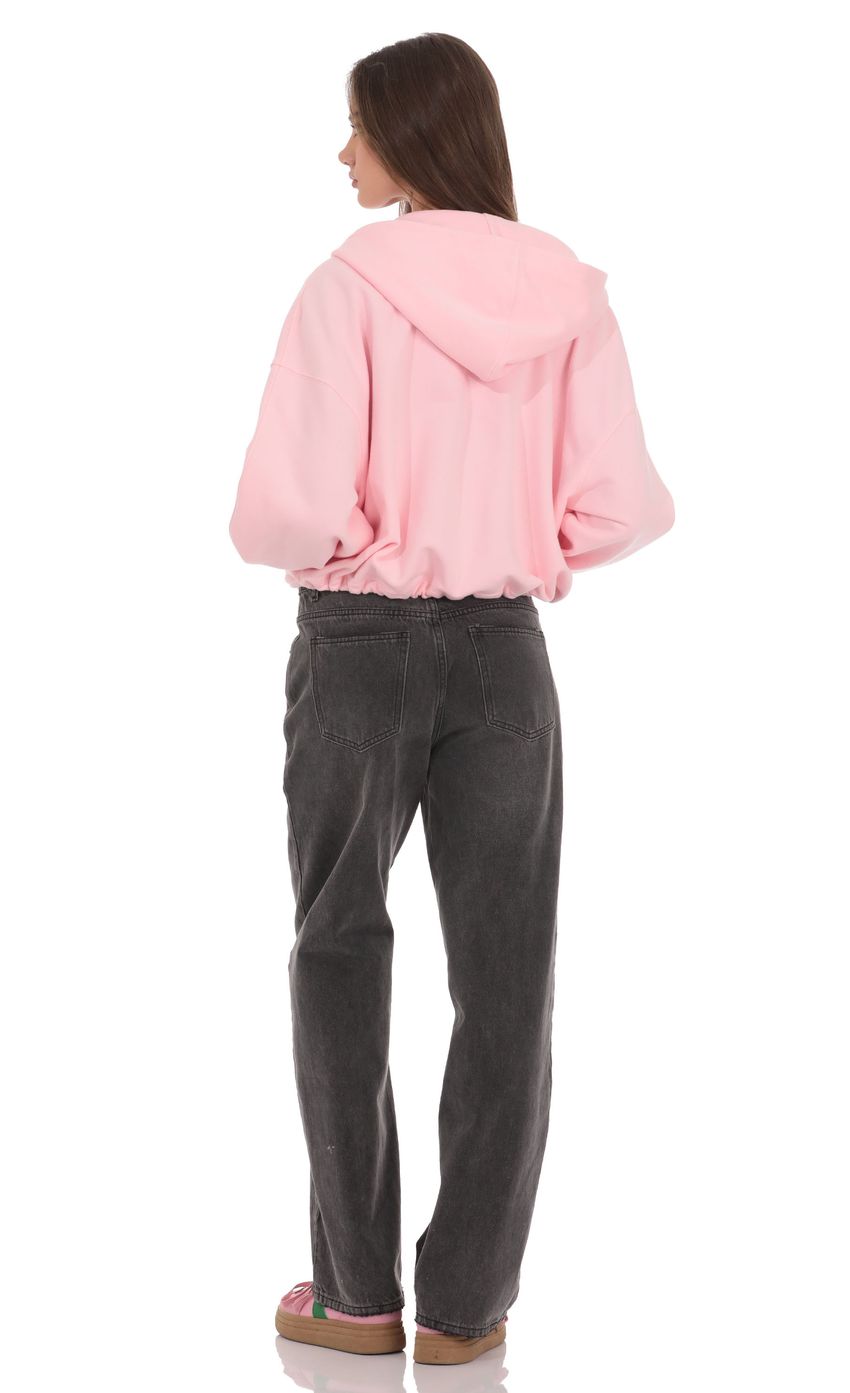 Изображение товара для Розовое худи на молнии из флиса