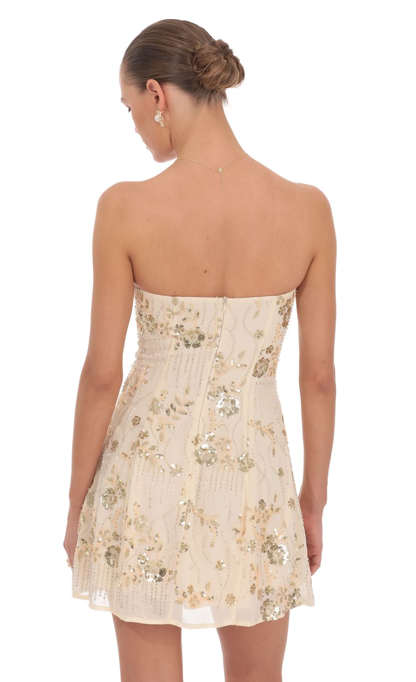 Product image for Gia Embellished Mini Dress in Cream