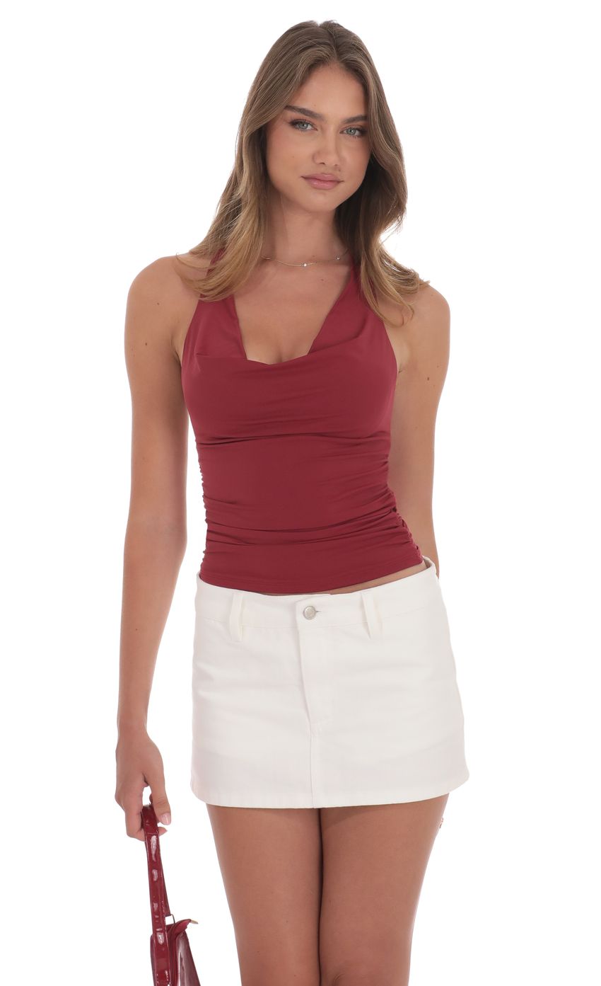 Product image for Denim Mini Skort in Ivory