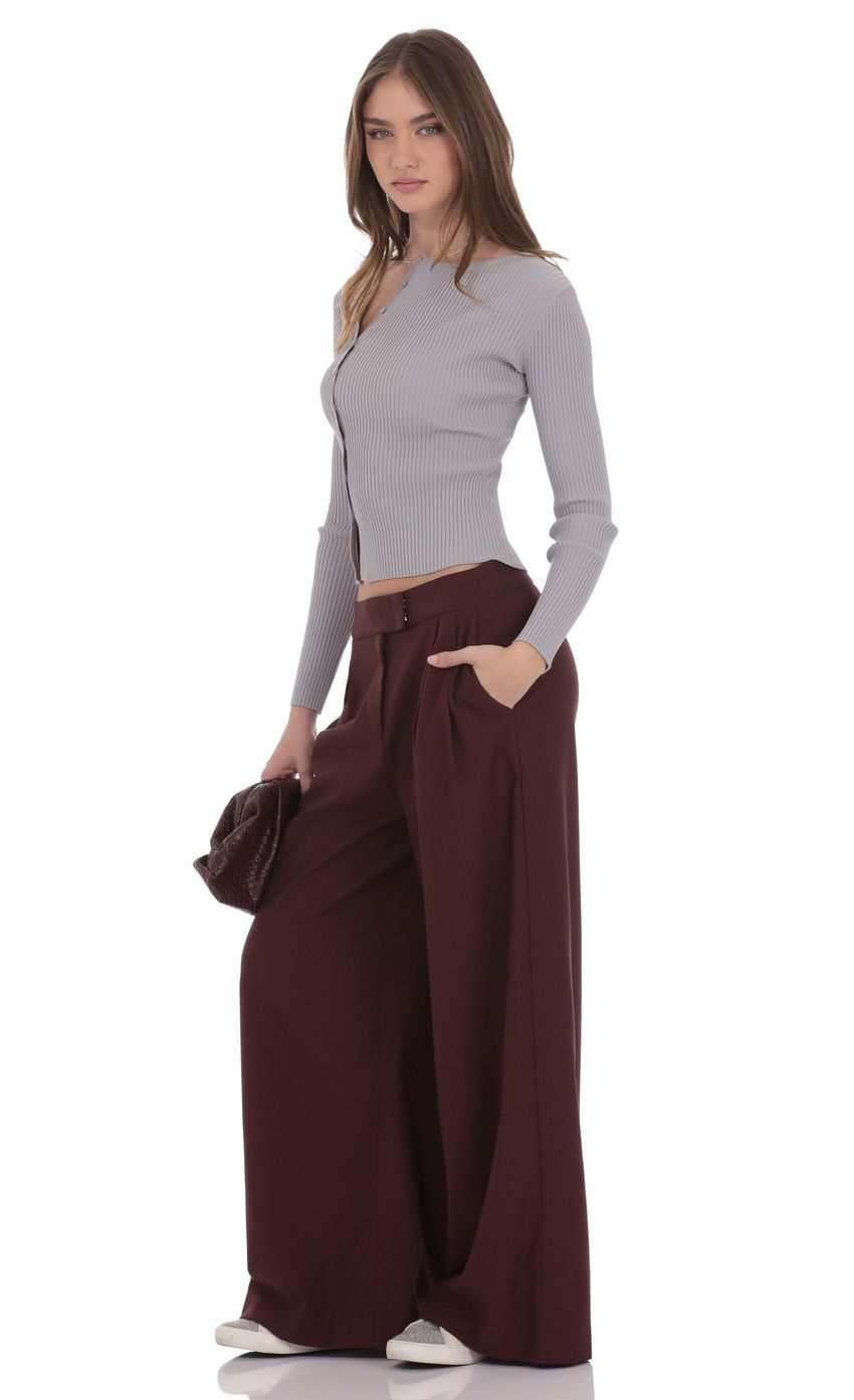 Product image for Pleated Baggy Trousers in Burgundy
