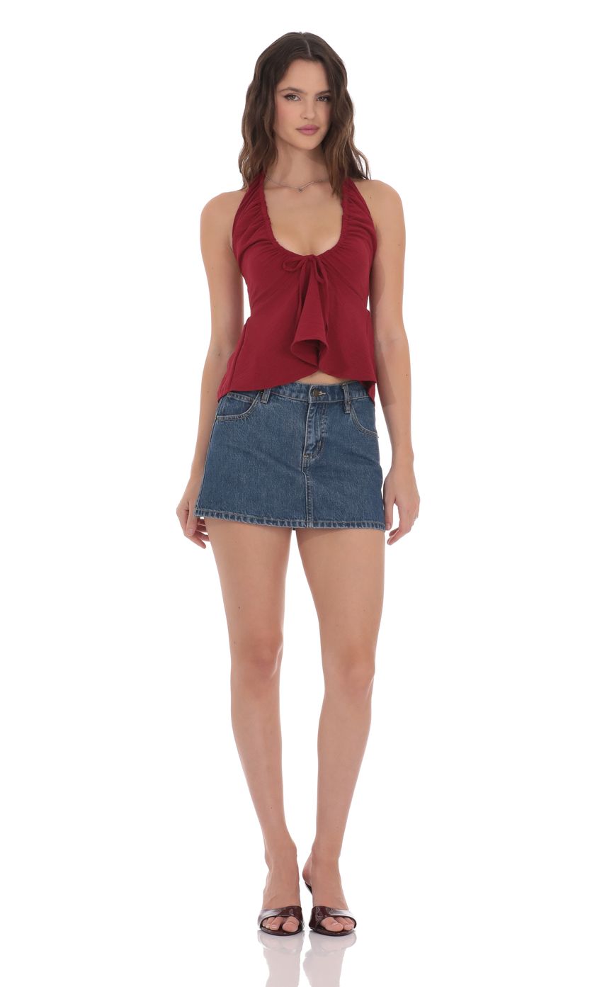 Product image for Scrunch Halter Top in Red