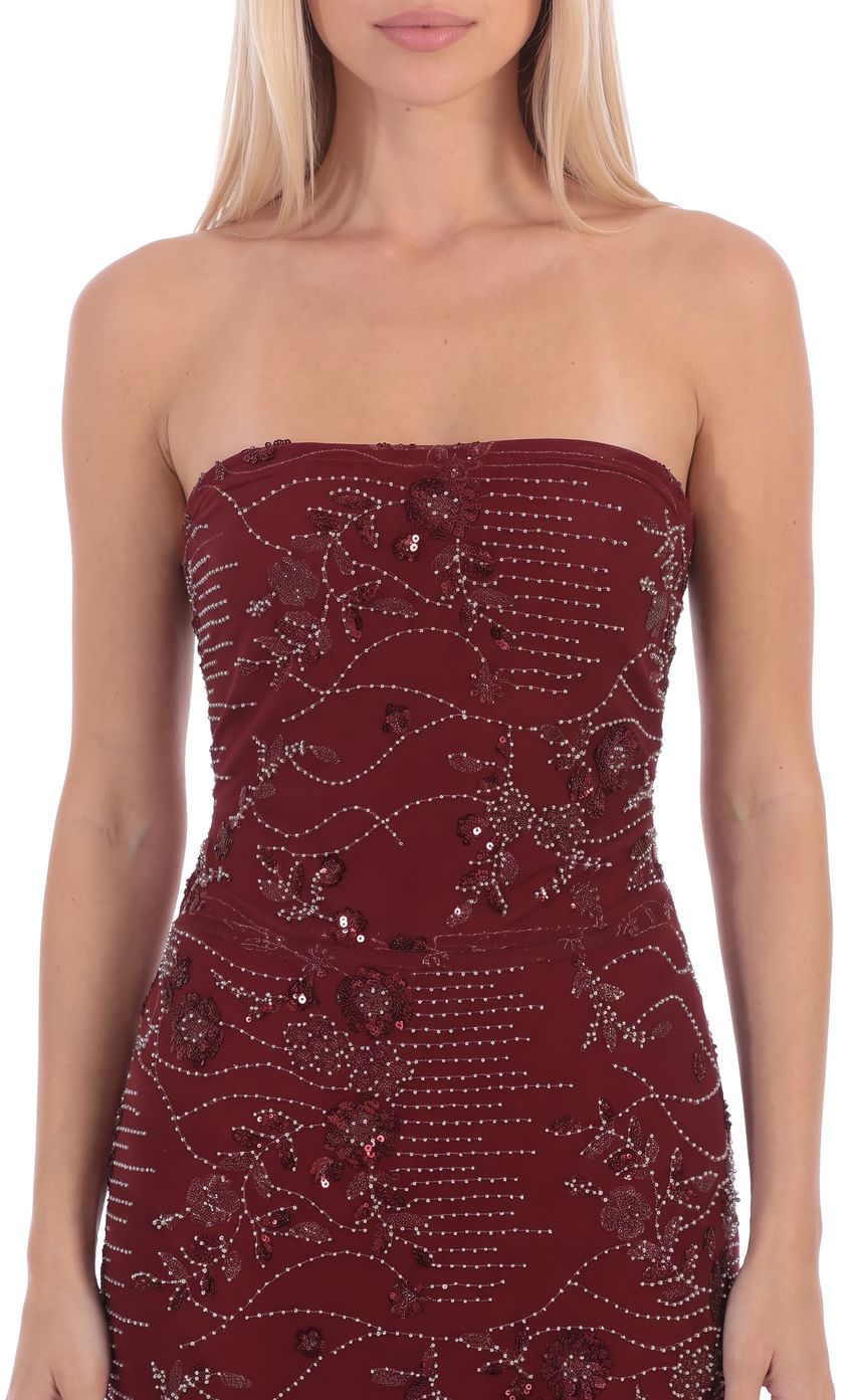 Product image for Embellished Maxi Dress in Burgundy