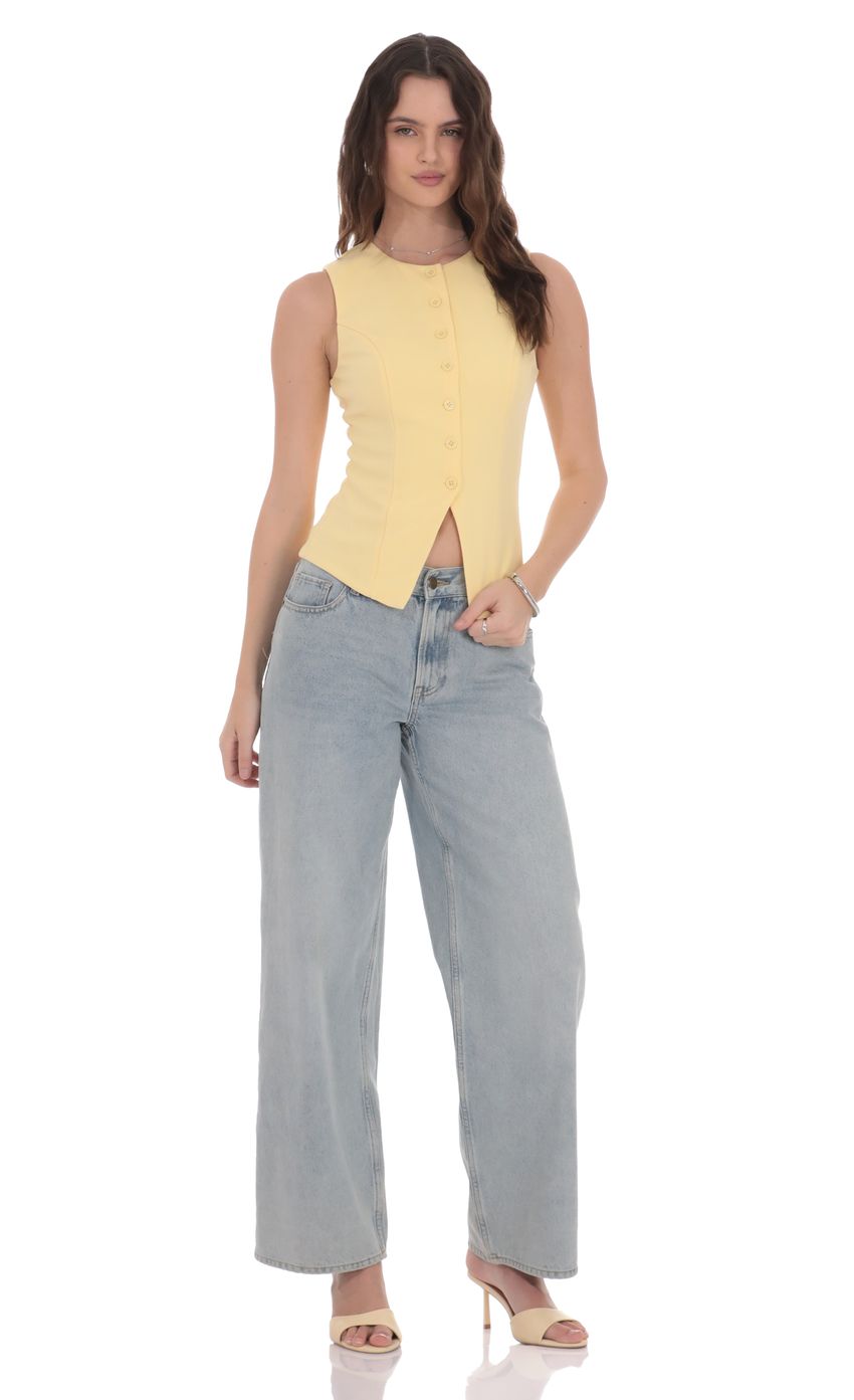 Product image for High Neck Vest in Yellow