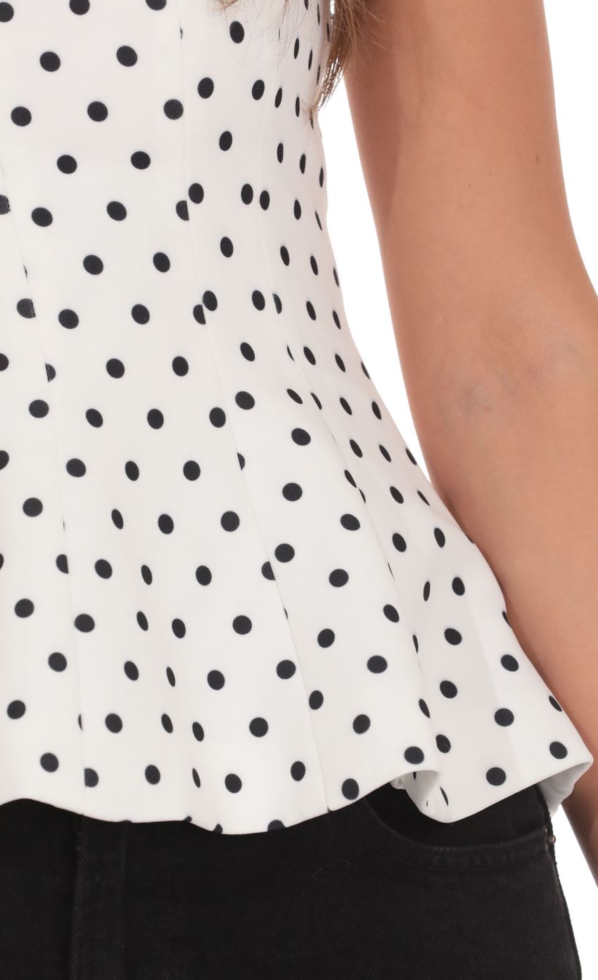Product image for Strapless Peplum Top in Polka Dot