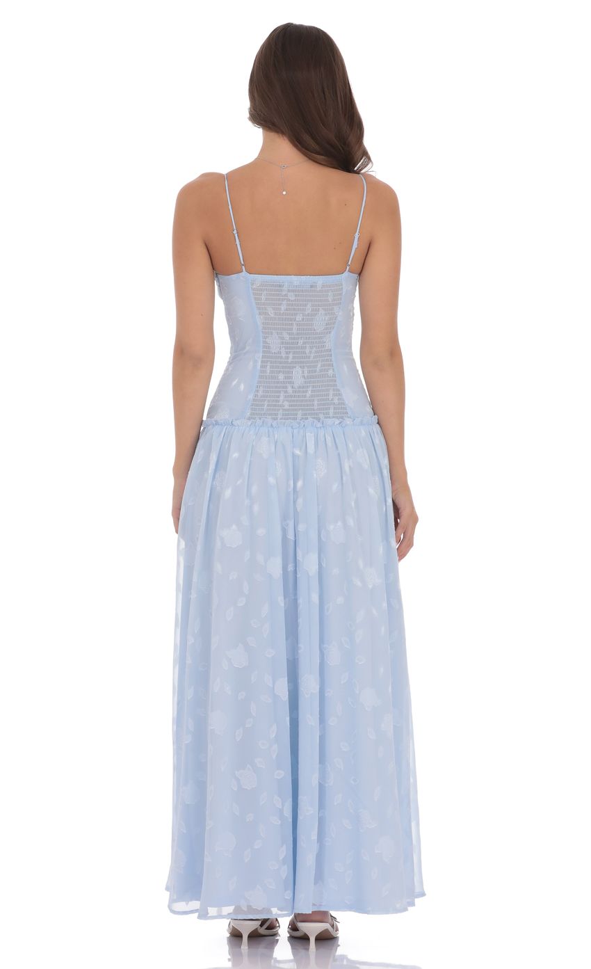 Product image for Floral Chiffon Maxi Dress in Light Blue