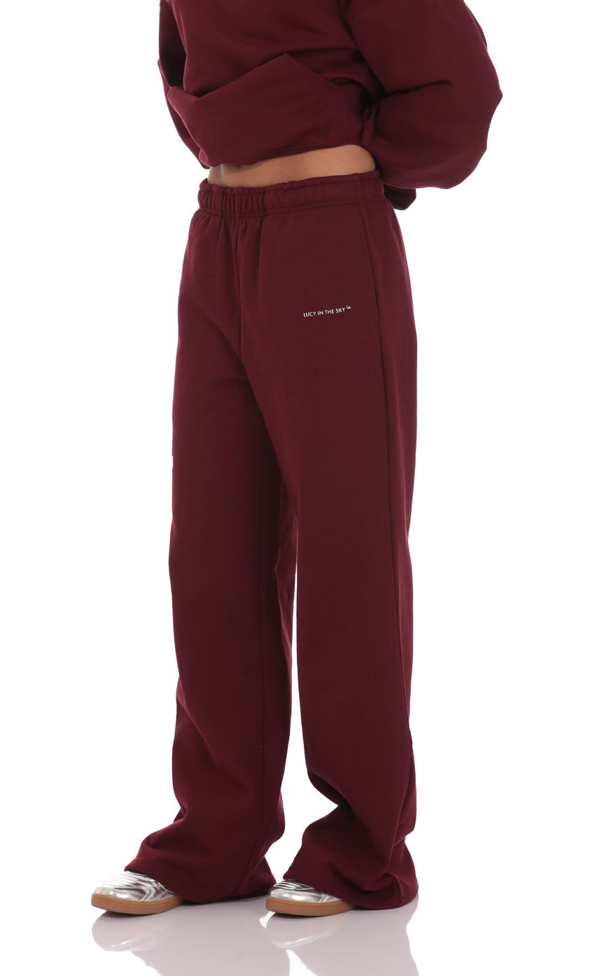 Product image for Cinchable Cuff Lucy Sweatpants in Burgundy