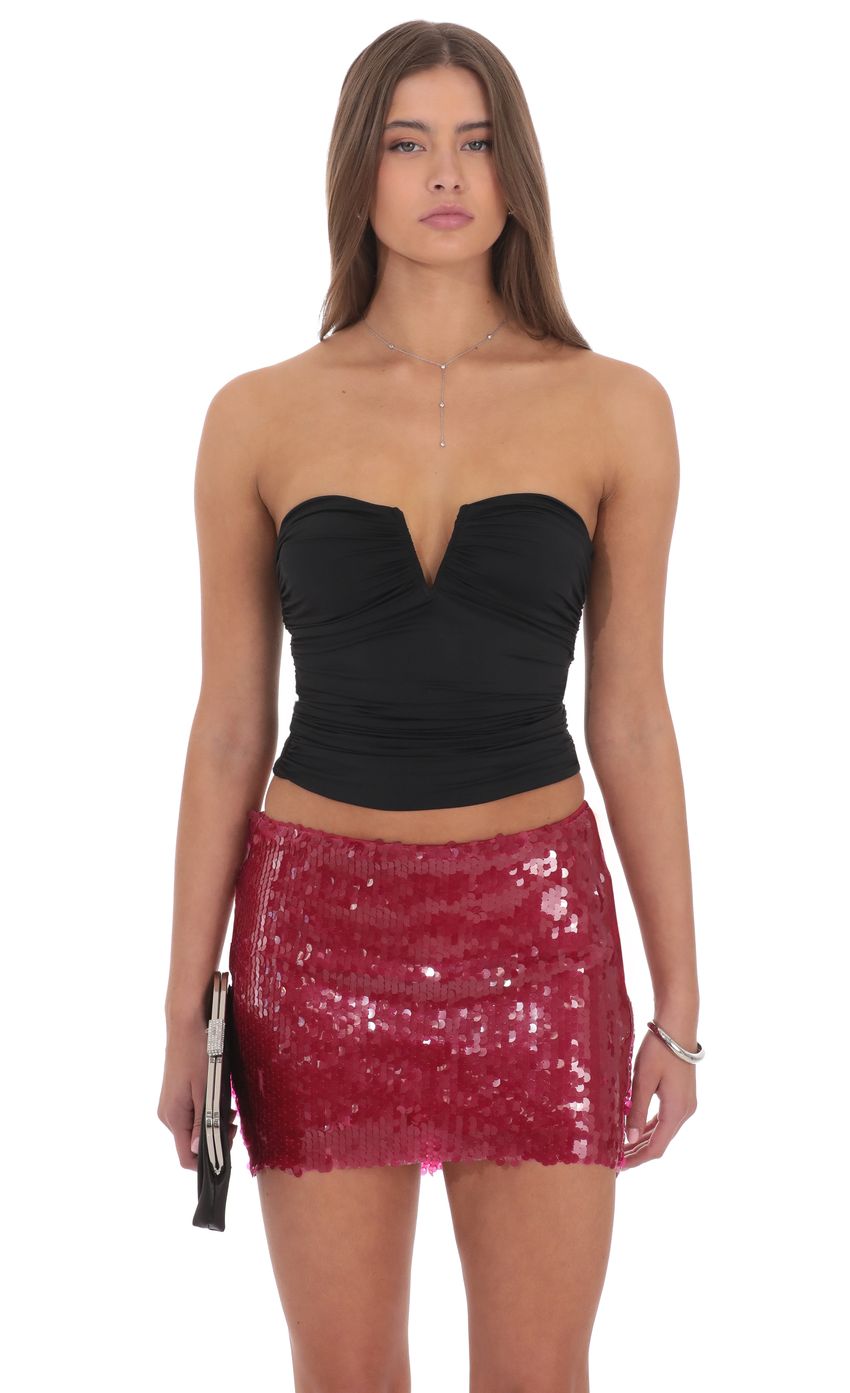 Product image for Circle Sequin Skirt in Red