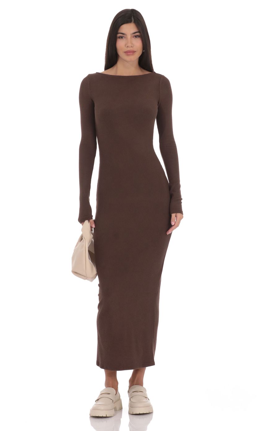 Изображение товара для Платье-макси с открытой спиной и фактурной вязкой