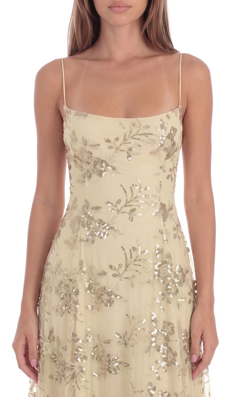 Product image for Floral Embellished Maxi Dress in Ivory
