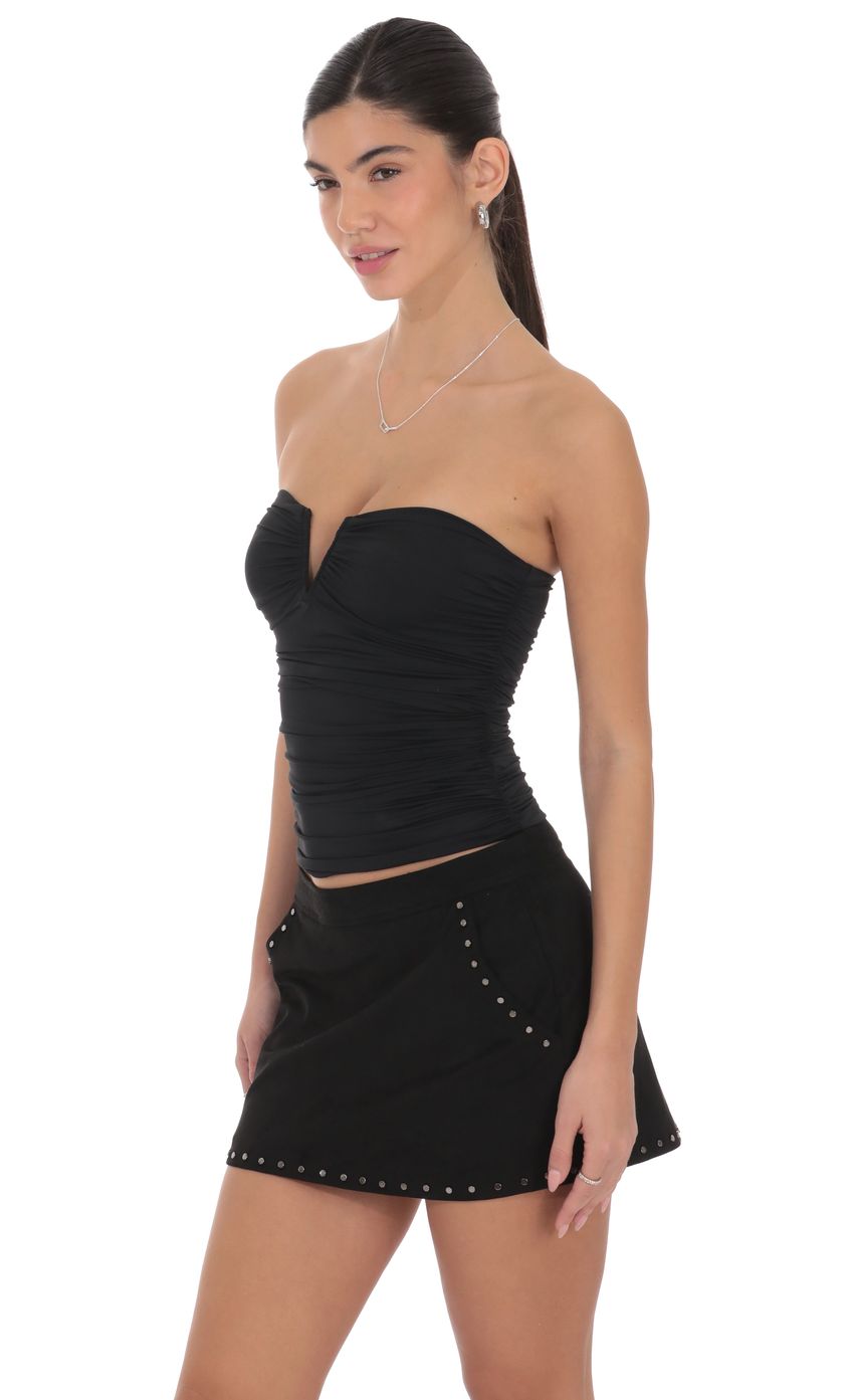 Product image for Studded Suede Skirt in Black