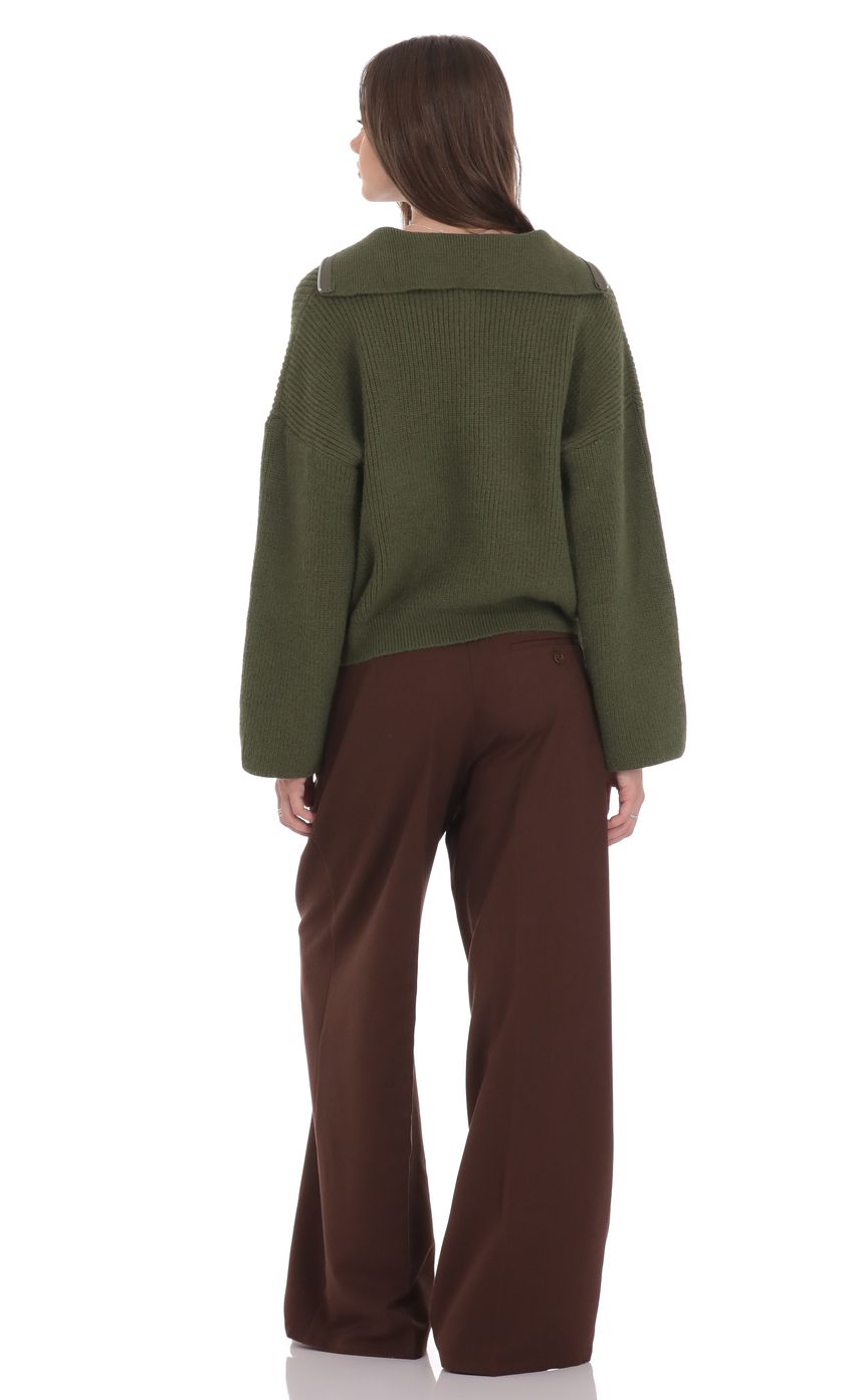 Product image for Knit Quarter-Zip Jumper in Green