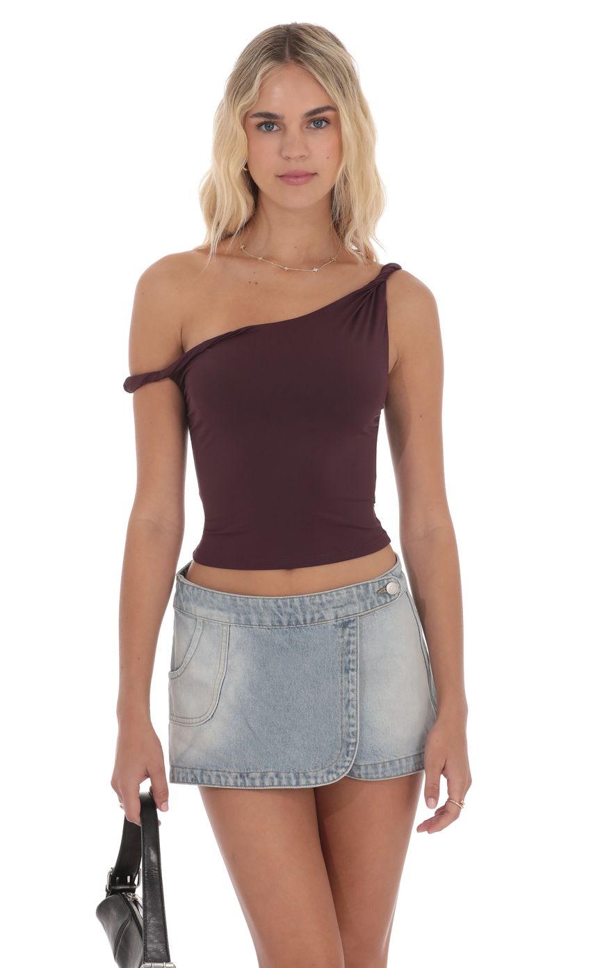 Product image for Off Shoulder Twist Top in Wine