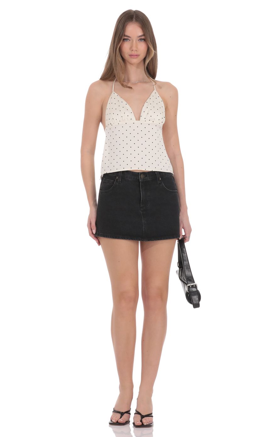 Product image for Triangle Polka Dot Top in Cream