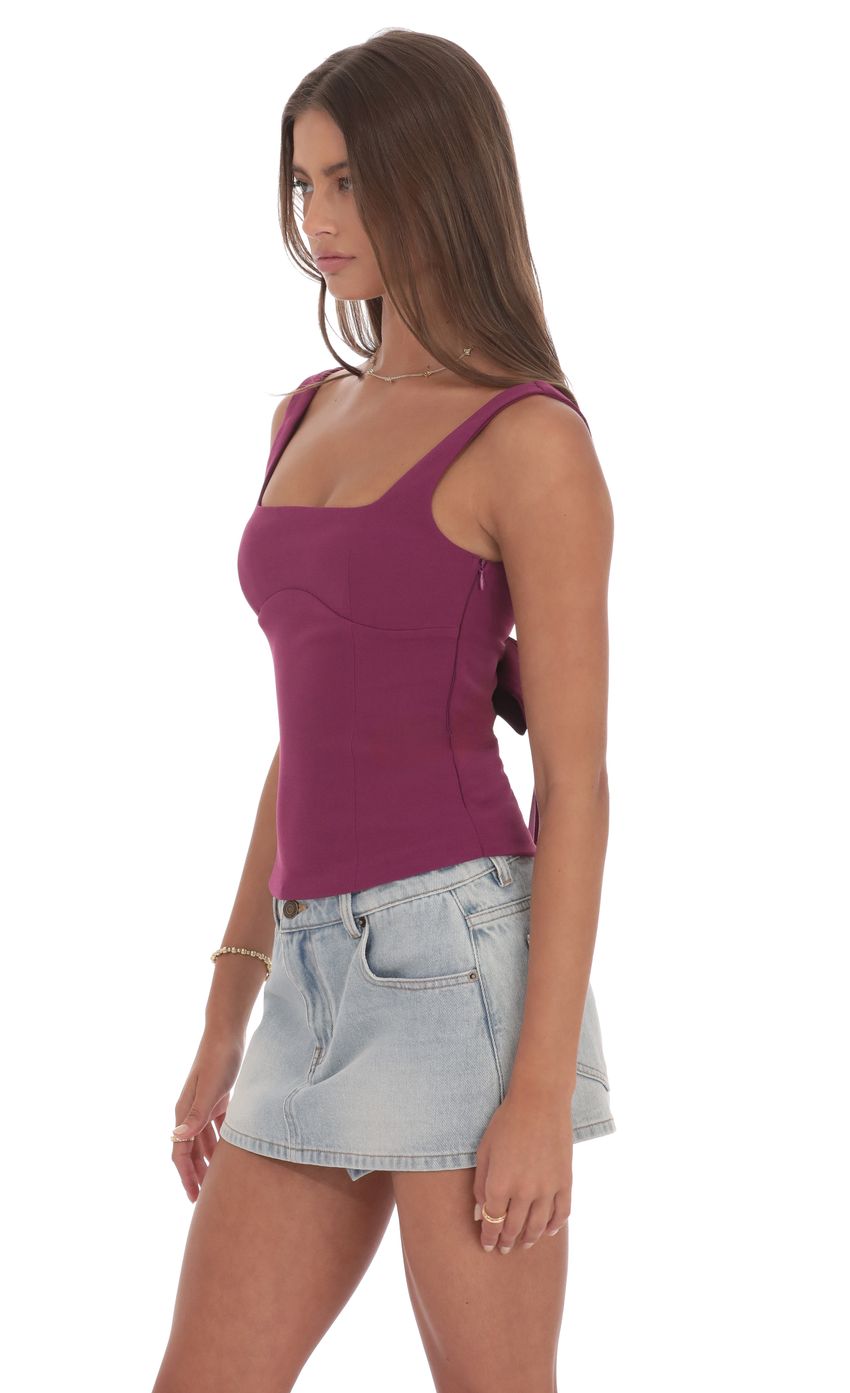 Product image for Back Bow Top in Magenta