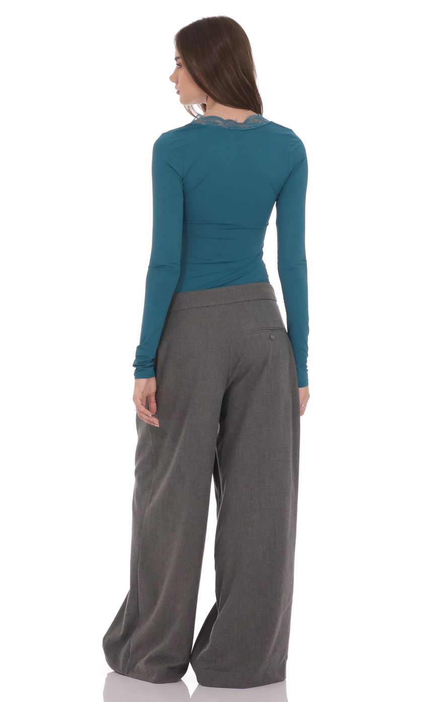Product image for Pleated Baggy Trousers in Grey