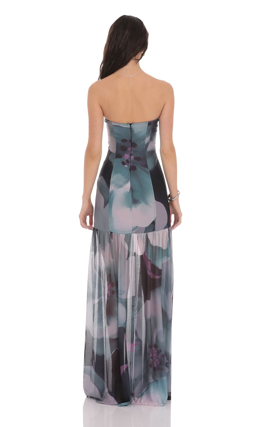 Picture Foral Mesh Strapless Maxi Dress in Navy. Source: https://media-img.lucyinthesky.com/data/product-media/850xAUTO/776bc0db-ed00-4a6b-816d-063e9784bf29.jpg