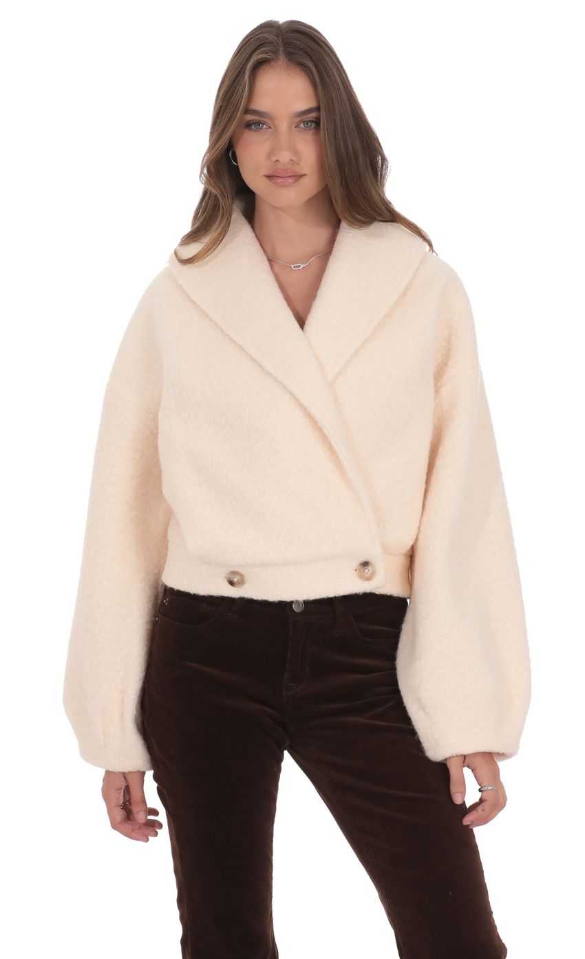 Product image for Bouclé Jacket in Blush Beige
