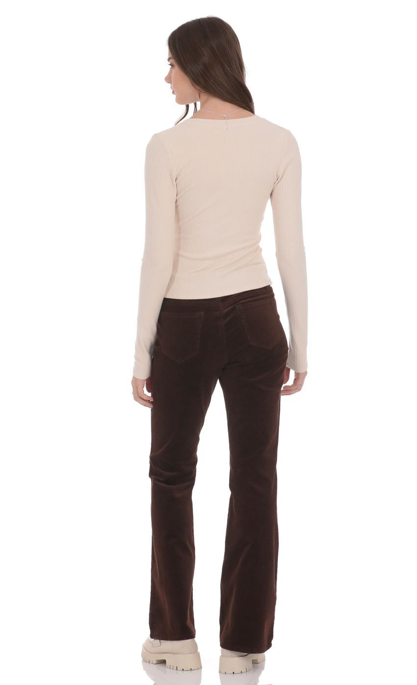 Product image for Corduroy Flare Jeans in Brown