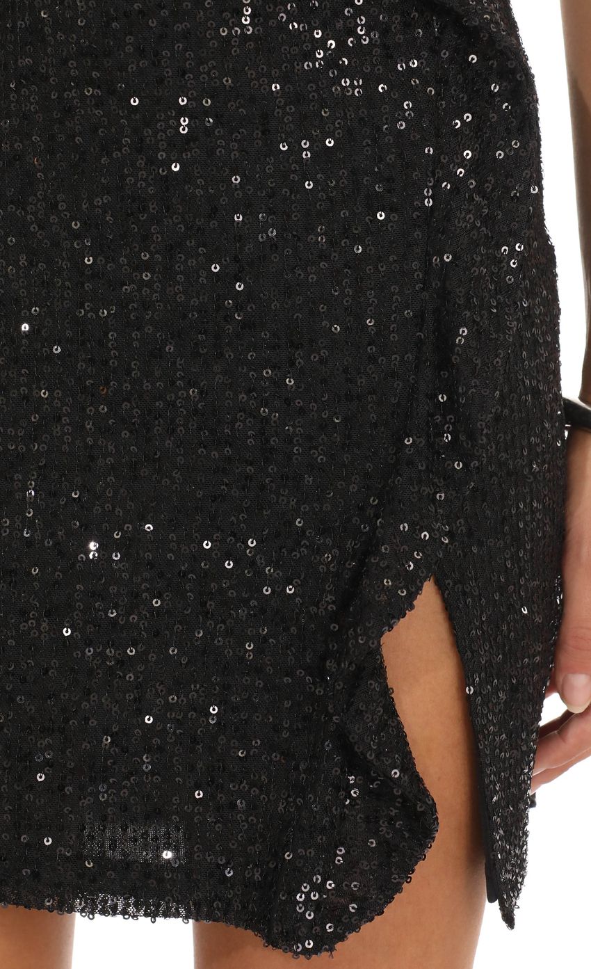 Product image for Strapless Sequin Mini Dress in Black