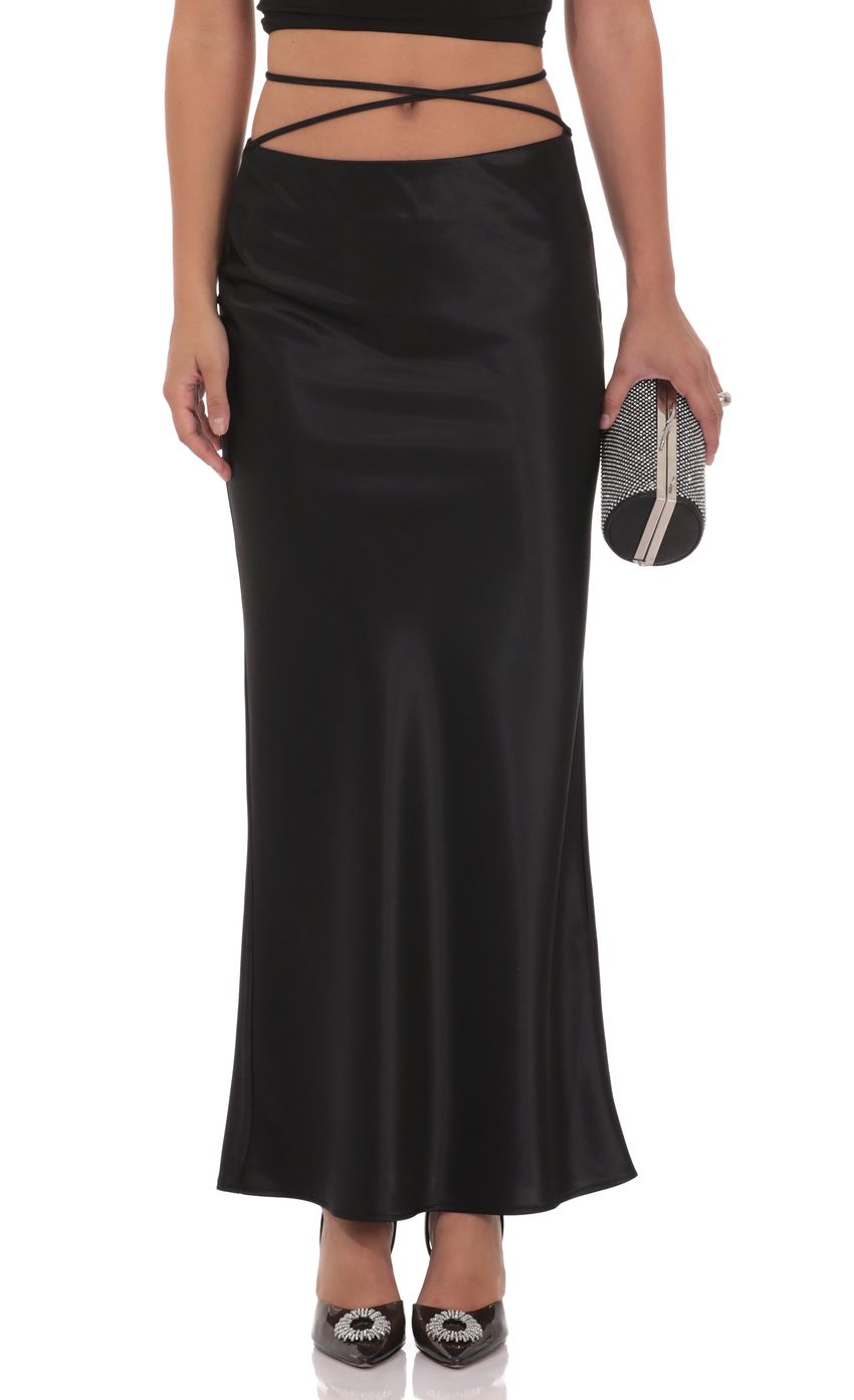 Изображение товара для Атласная макси-юбка с запахом