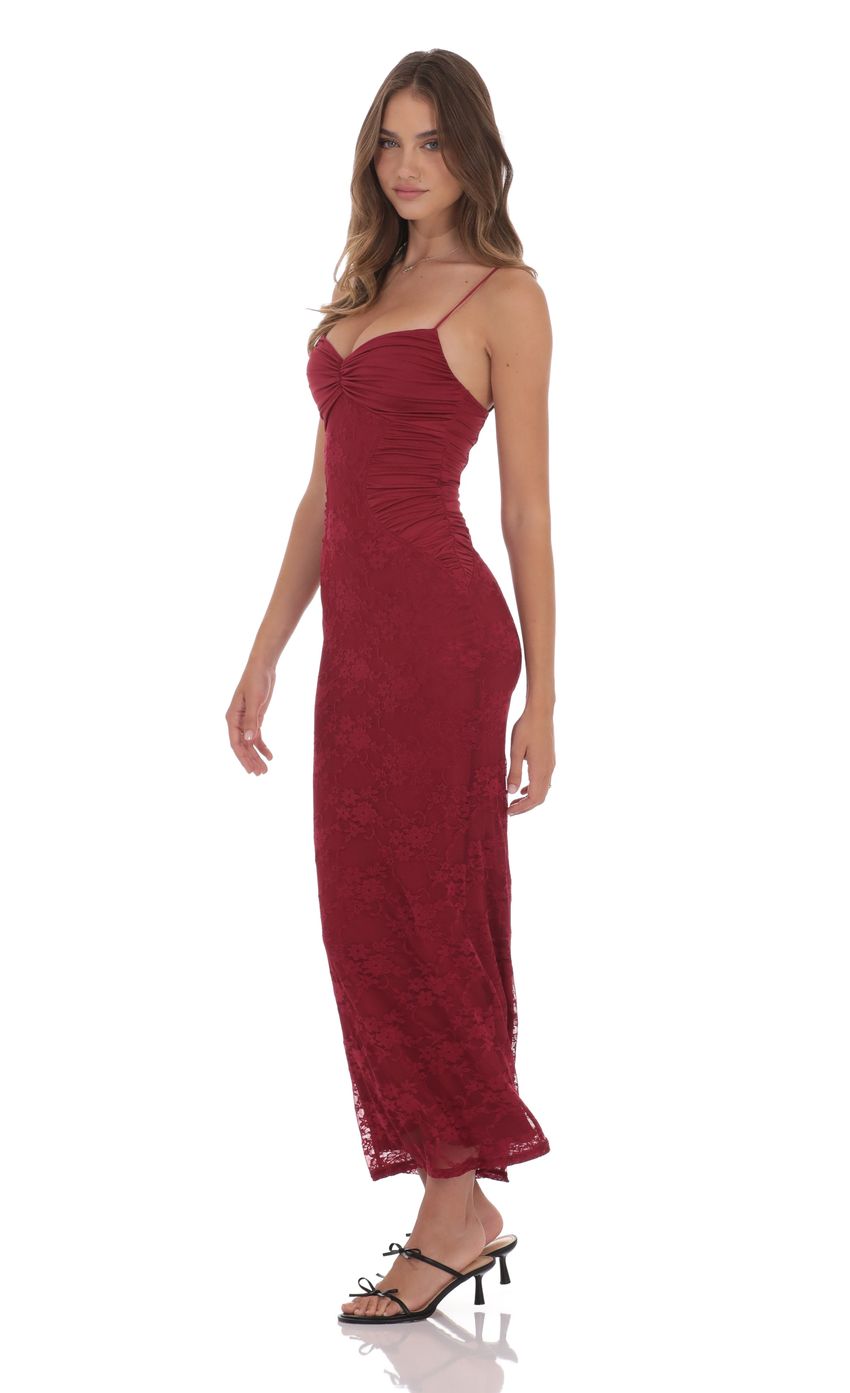 Product image for Lace Contour Maxi Dress in Red